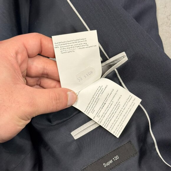 Hugo Boss Suit "James/Sharp" Super 120s Wool 2pc Birdseye Navy Blue 40R 30x29 - Picture 12 of 16